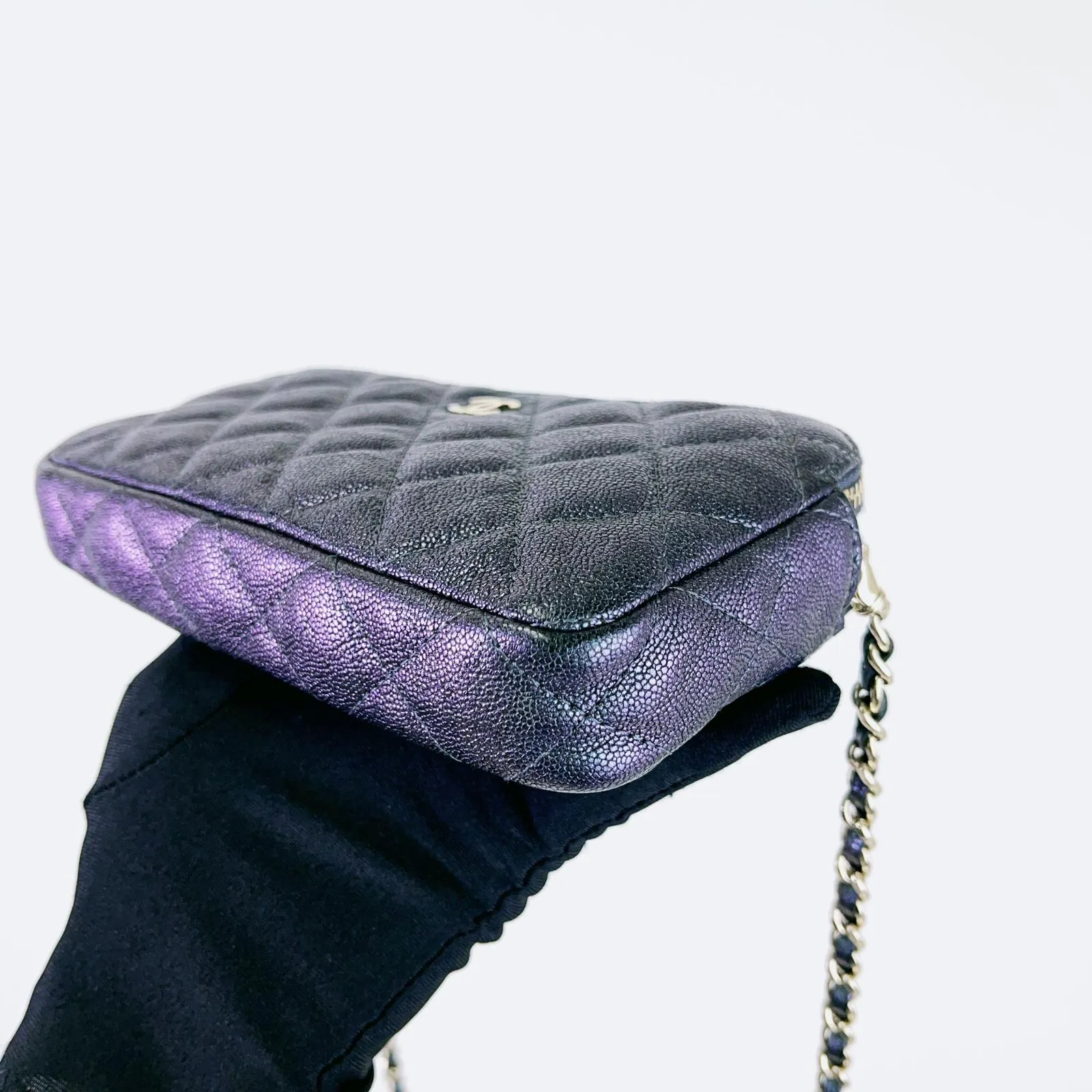 Chanel Classic Double Zip Clutch on Chain