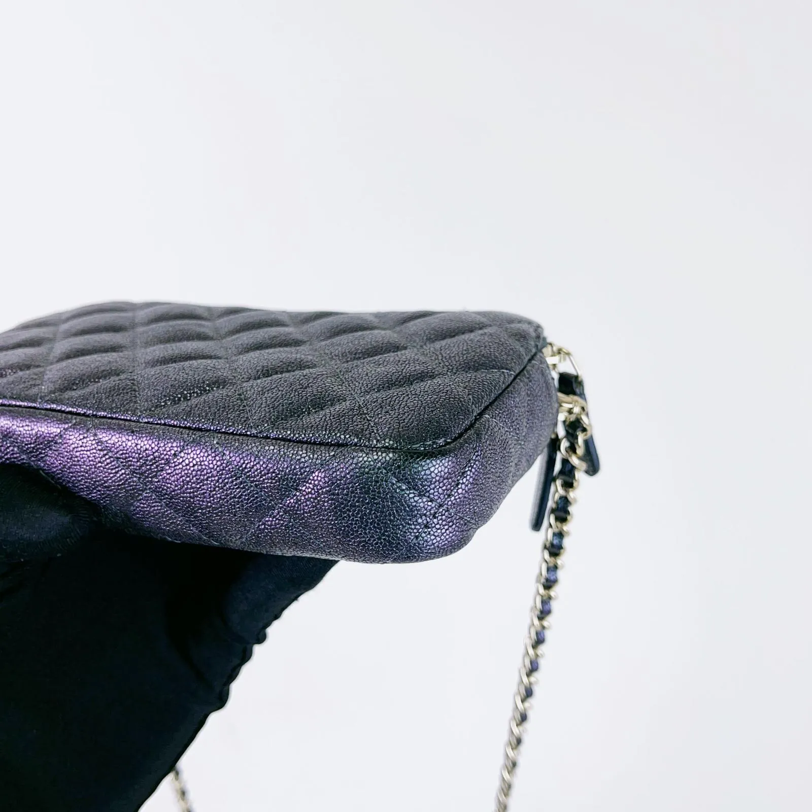 Chanel Classic Double Zip Clutch on Chain