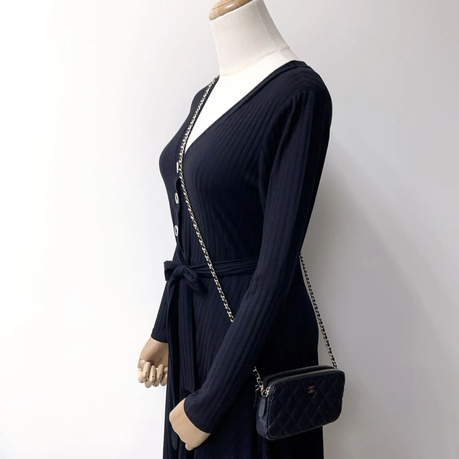 Chanel Classic Double Zip Clutch on Chain