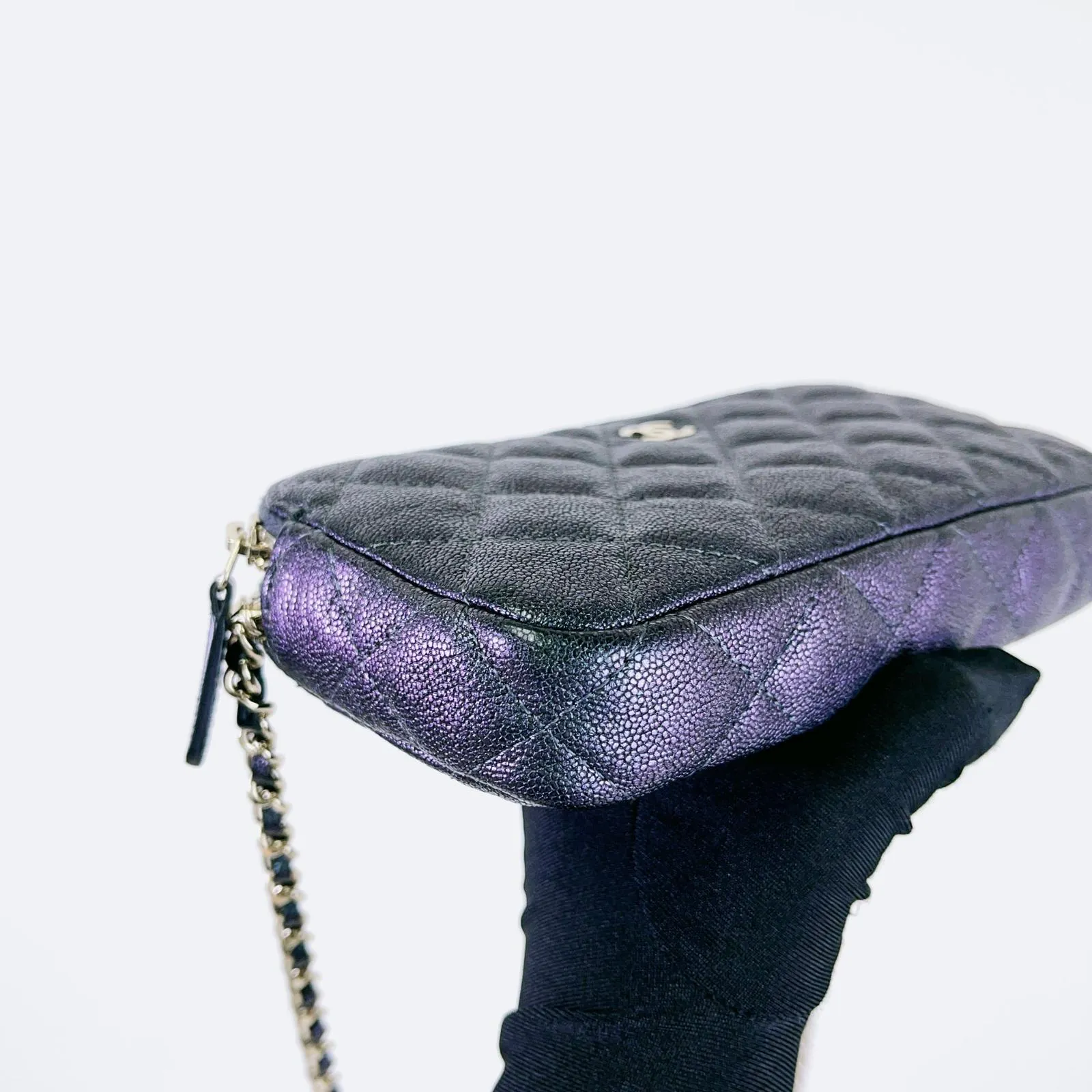 Chanel Classic Double Zip Clutch on Chain
