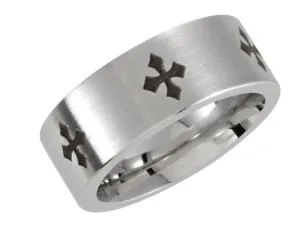 Cobalt 8mm Black Laser Engraved & Satin Finished Band
