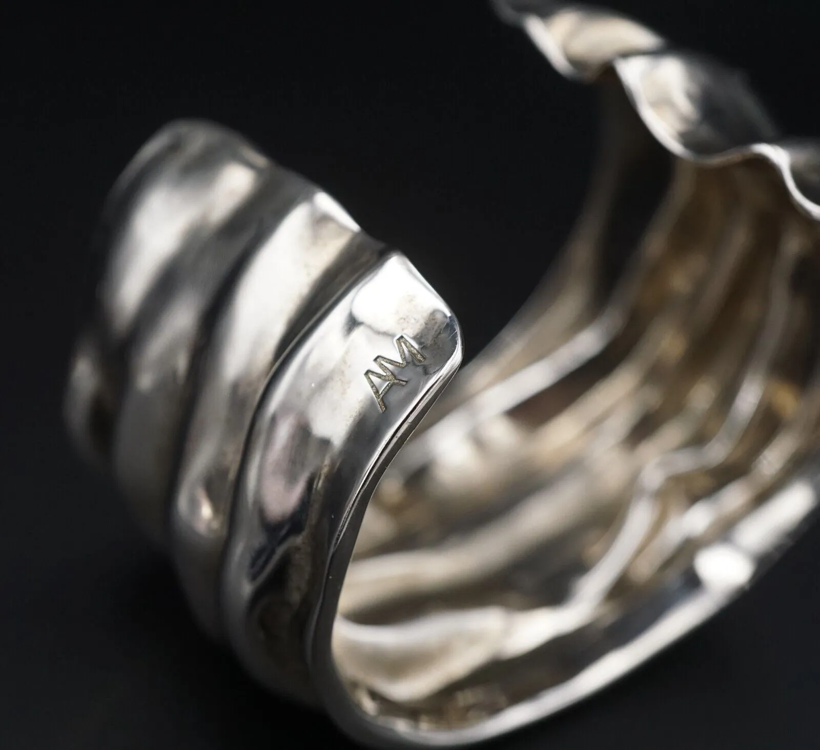 Designer Annelise Michelson Small Draped Cuff Bracelet Silver 6" BS2897