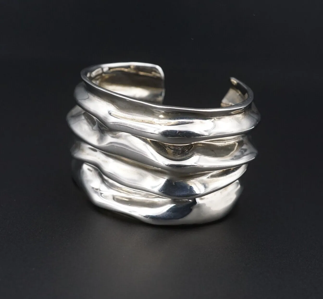 Designer Annelise Michelson Small Draped Cuff Bracelet Silver 6" BS2897