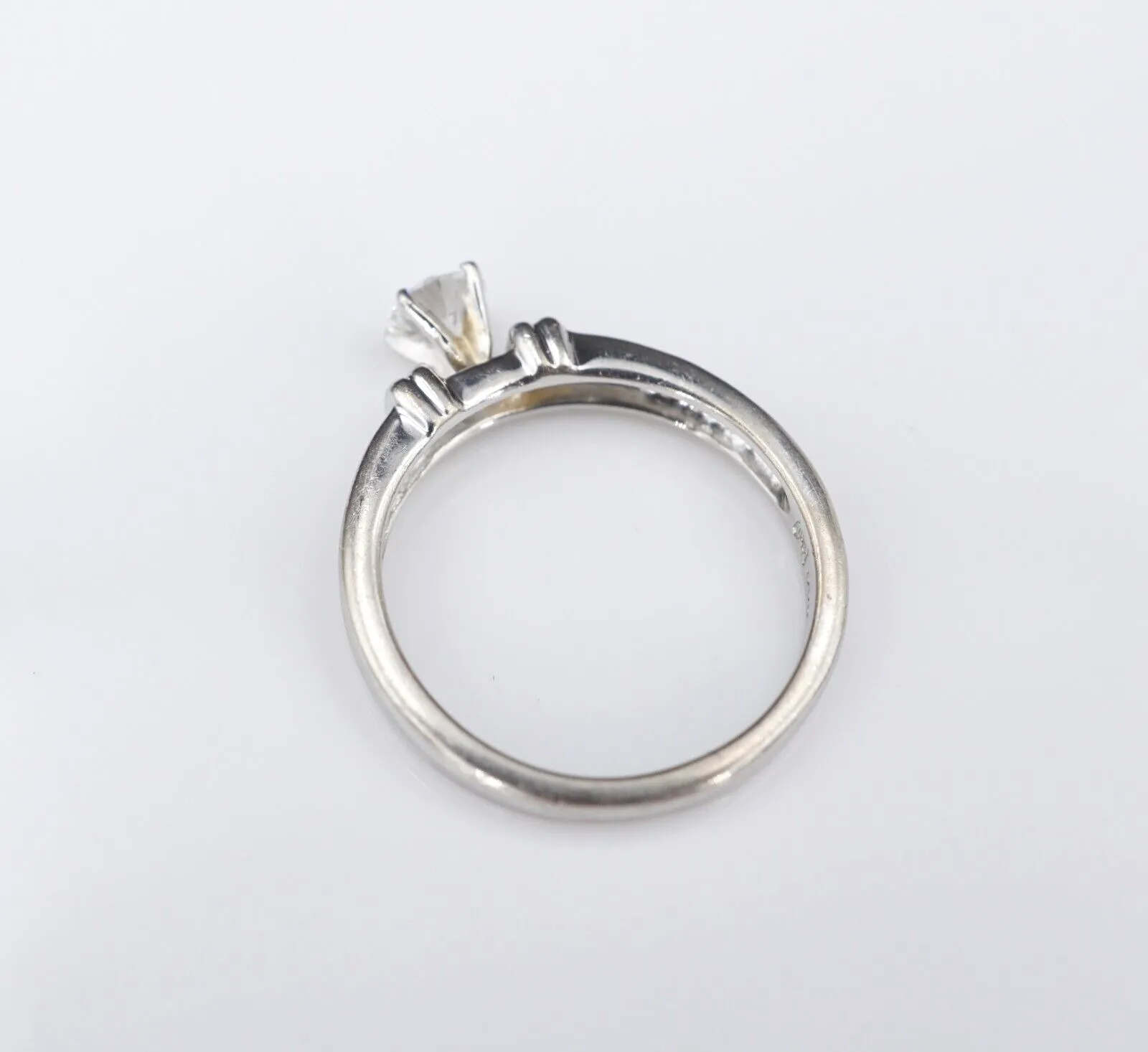 Diamond Engagement Ring Platinum 1/3 ct Solitaire Size 6.25 Stackable RG3947