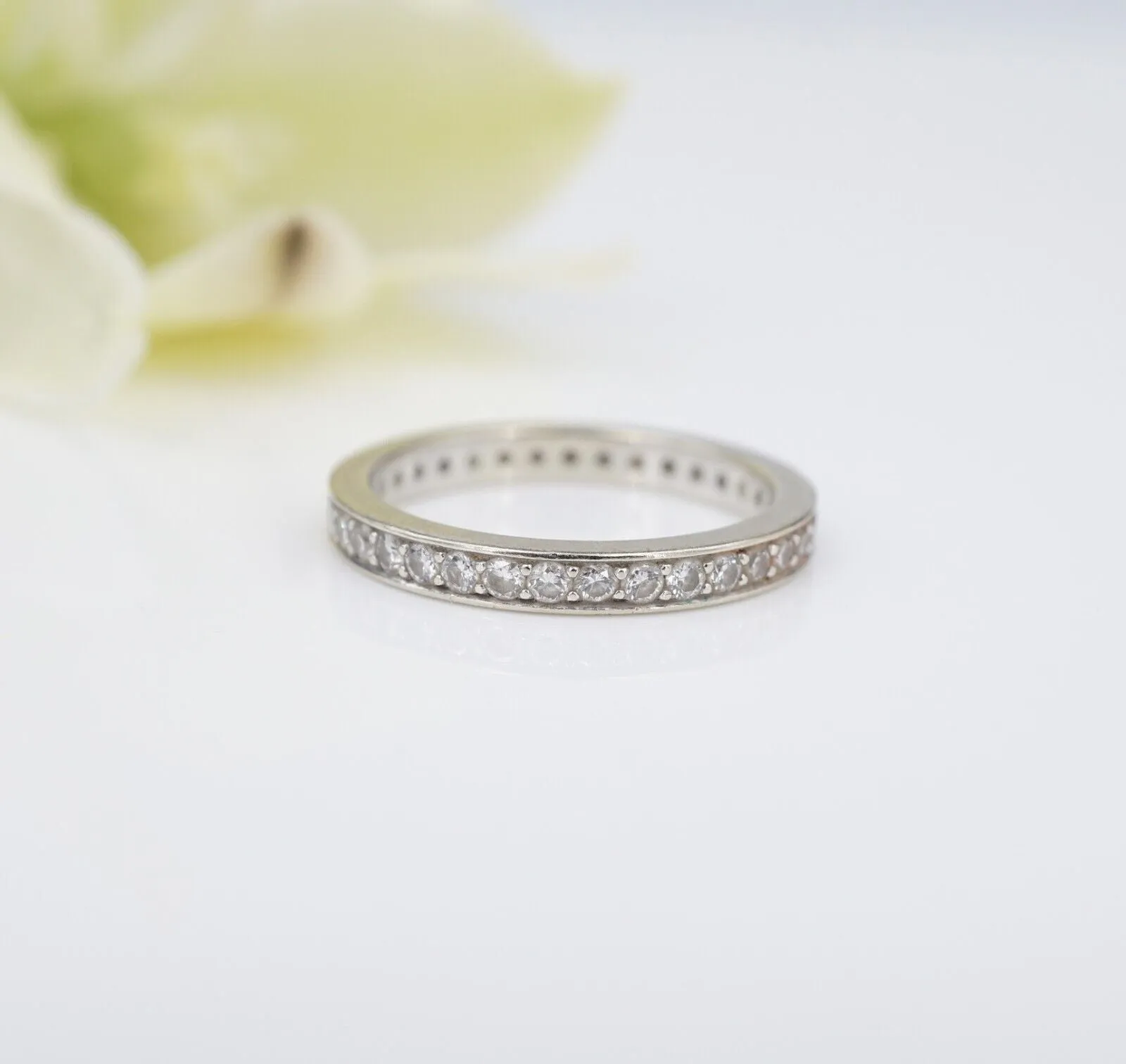 Diamond Stackable Band Ring 14k White Gold Eternity 1ctw Size 7 RG3978