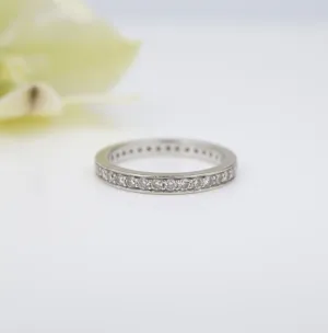 Diamond Stackable Band Ring 14k White Gold Eternity 1ctw Size 7 RG3978