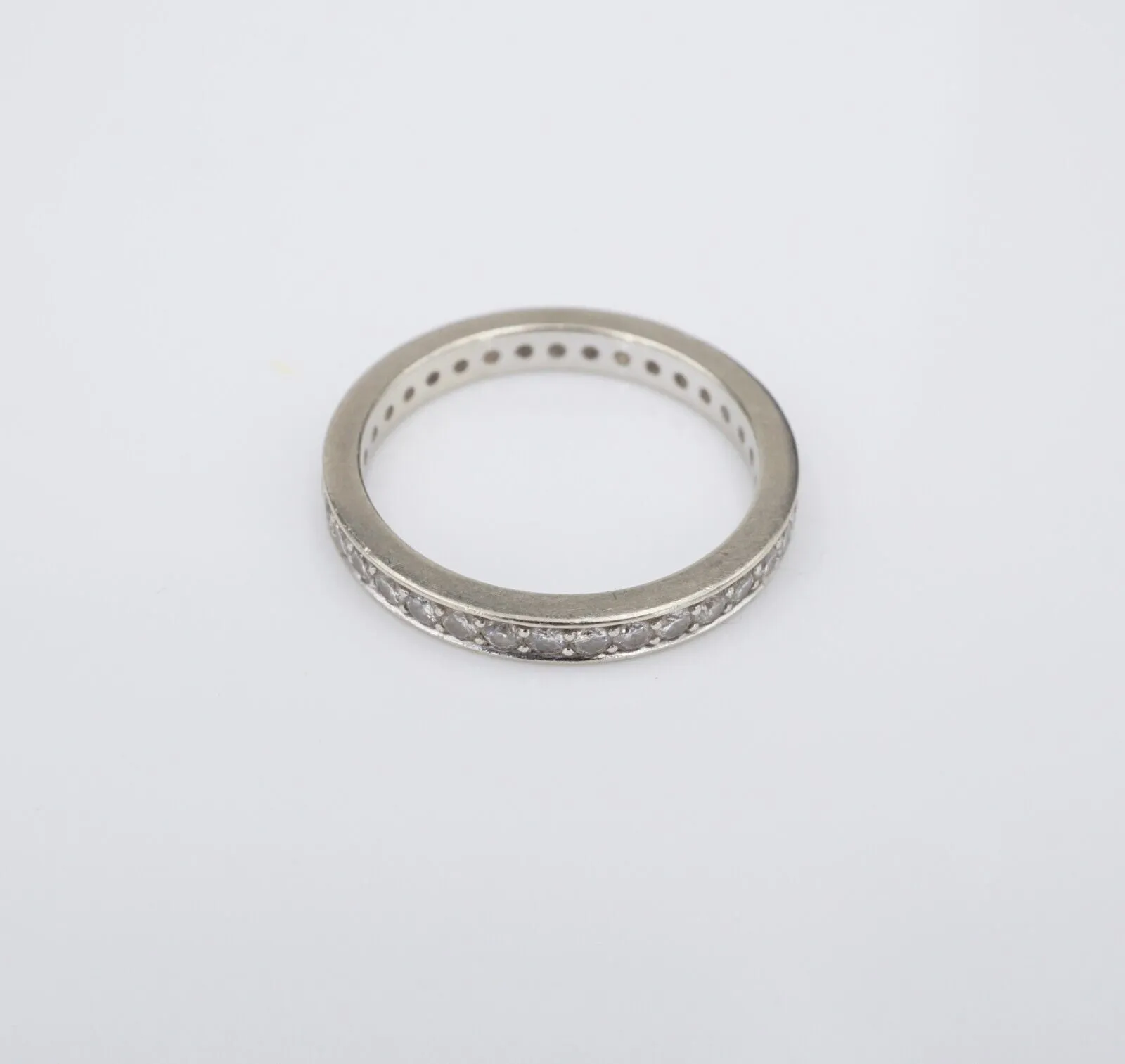 Diamond Stackable Band Ring 14k White Gold Eternity 1ctw Size 7 RG3978