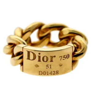Dior Gold Chain Gourmette Link Ring