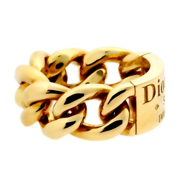 Dior Gold Chain Gourmette Link Ring