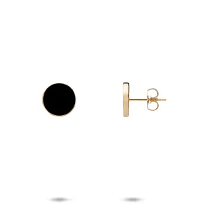 Eclipse Black Coral Earrings in Gold - 9mm