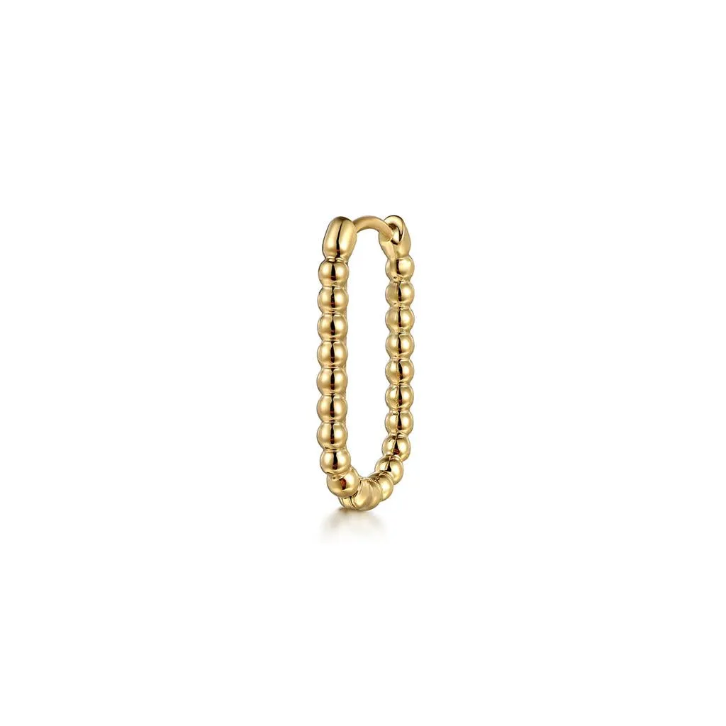 Elongated Oval Bujukan Hoop Earrings - 14K Yellow Gold
