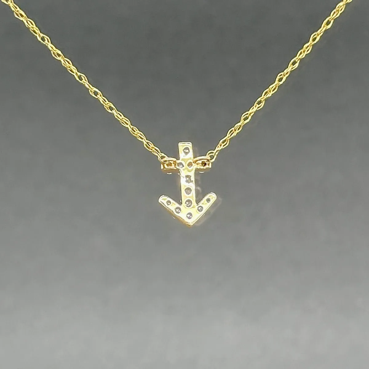 Estate 14K TT Gold 0.11ctw H/SI2-I1 Diamond Anchor Pendant