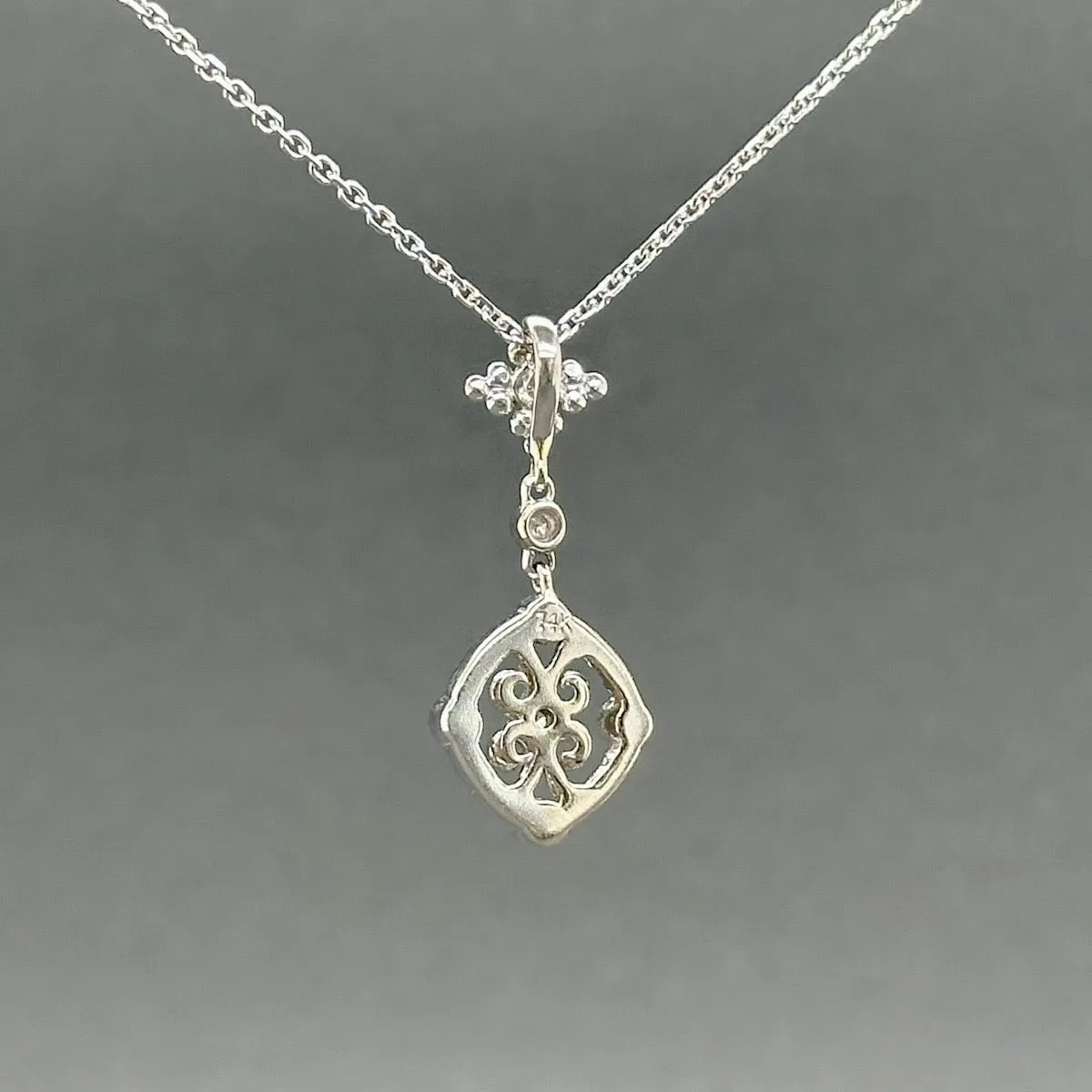 Estate 14K W Gold 0.06ctw I/I1 Diamond Pendant