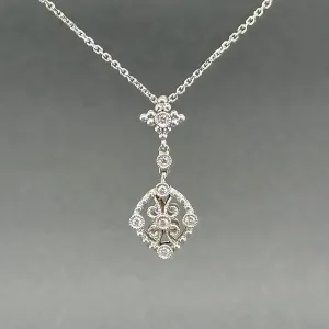 Estate 14K W Gold 0.06ctw I/I1 Diamond Pendant