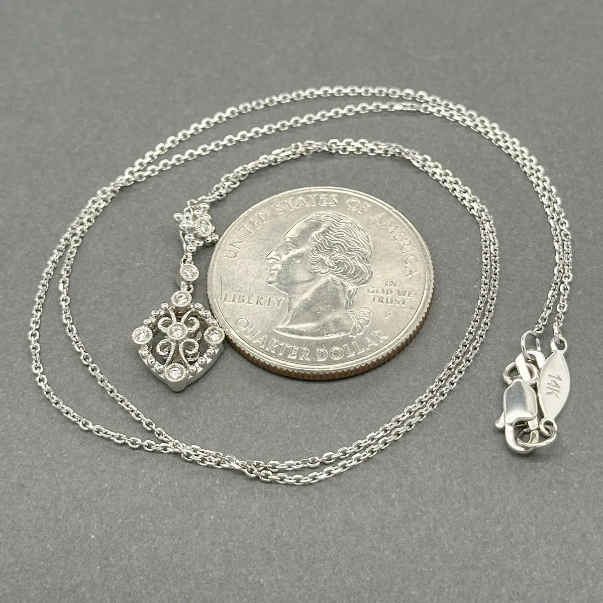 Estate 14K W Gold 0.06ctw I/I1 Diamond Pendant