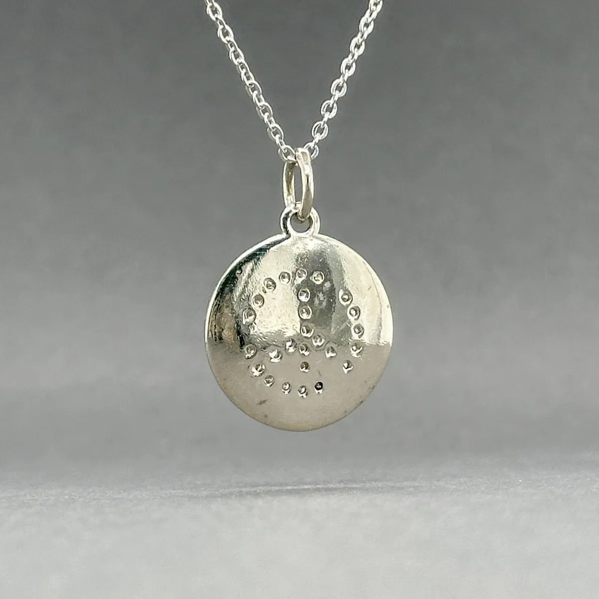 Estate 14K W Gold 0.19ctw G-H/SI1-2 Diamond Peace Pendant