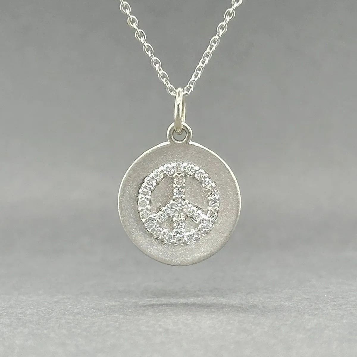 Estate 14K W Gold 0.19ctw G-H/SI1-2 Diamond Peace Pendant