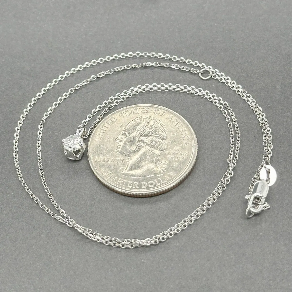 Estate 14K W Gold 0.26ct H/I1 Diamond Pendant