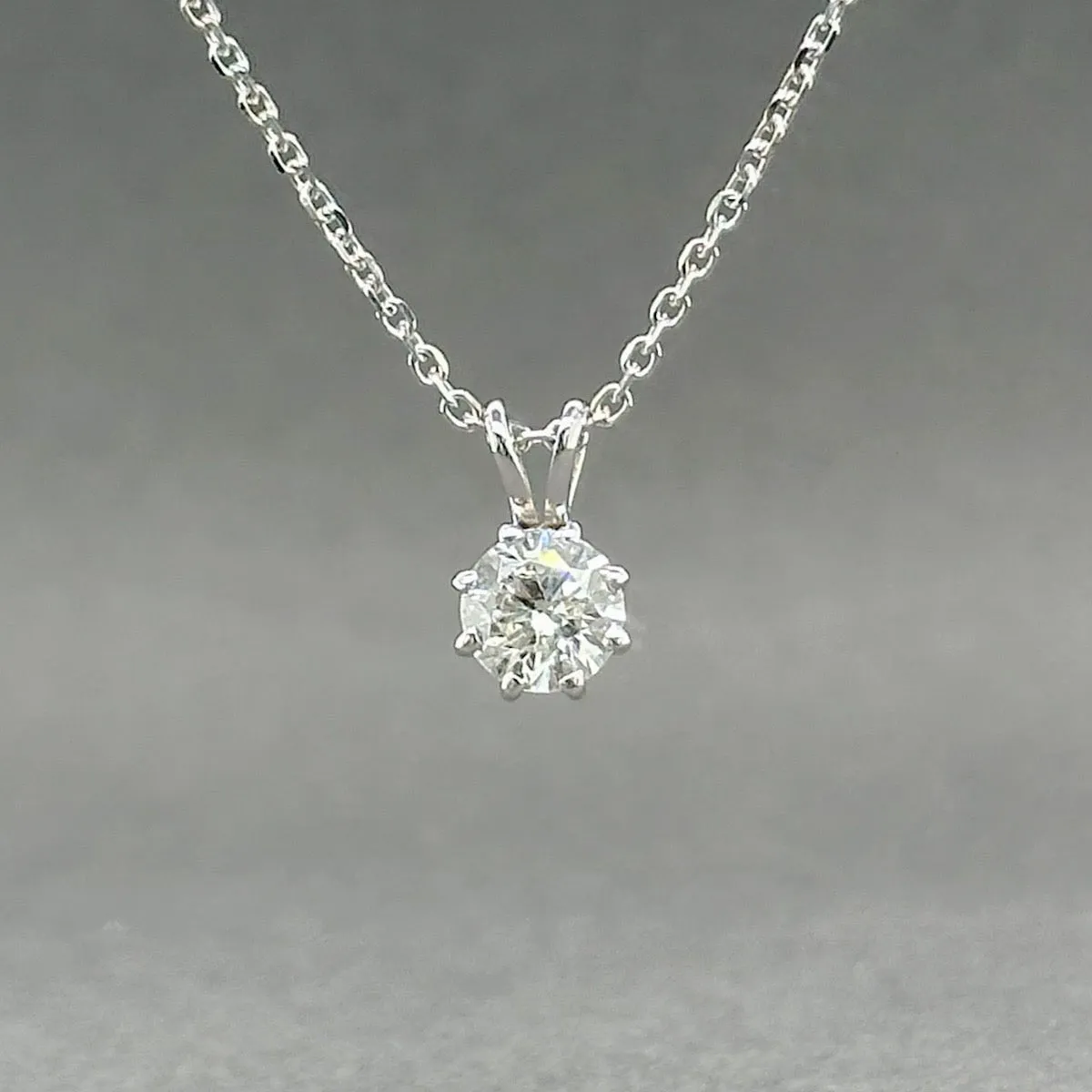 Estate 14K W Gold 0.49ct H/I1 Diamond Pendant