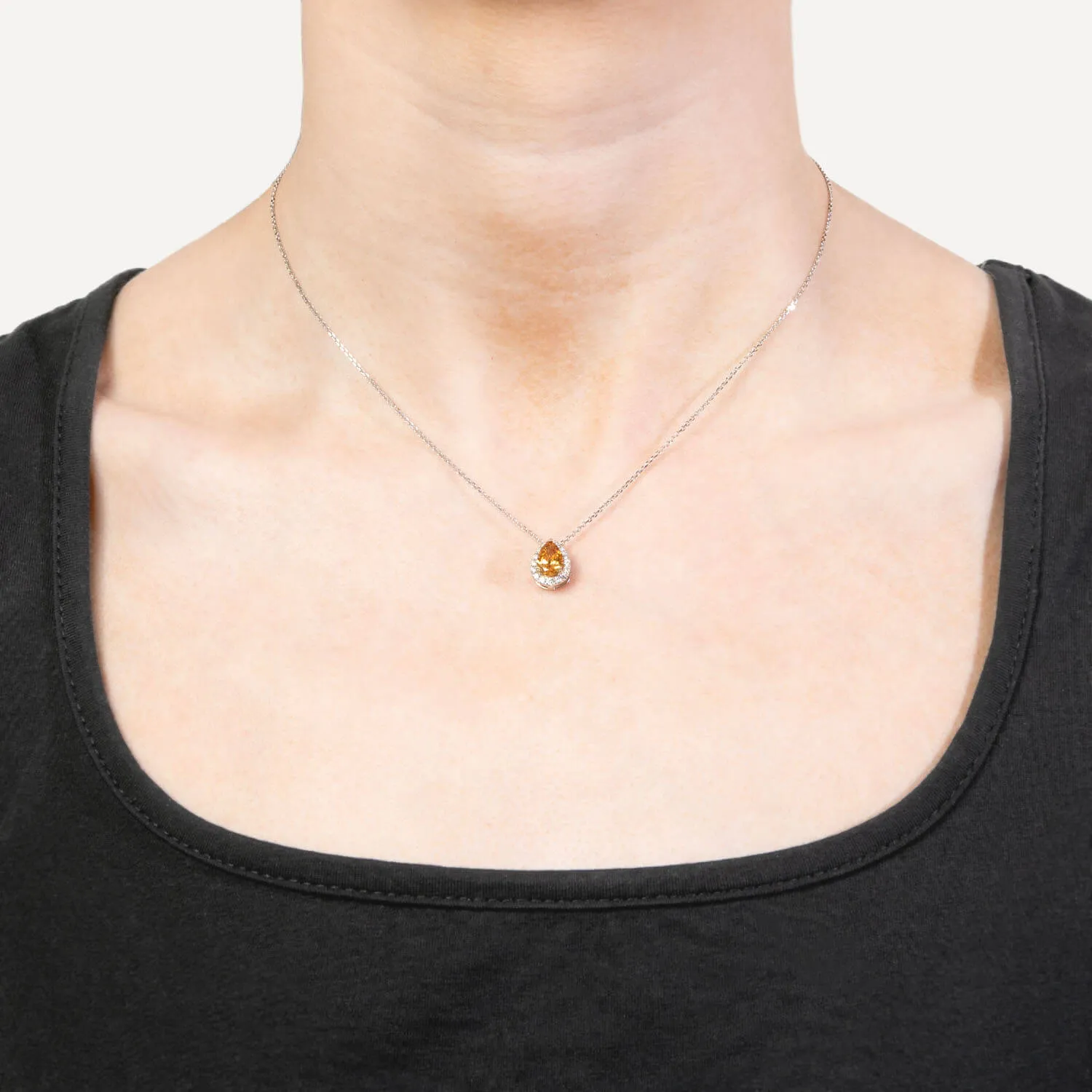 Estate 18k Diamond Halo Pendant Necklace