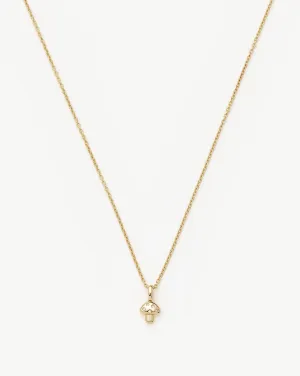 Fine Diamond Mushroom Mini Pendant Necklace | 14k Solid Gold/Diamond