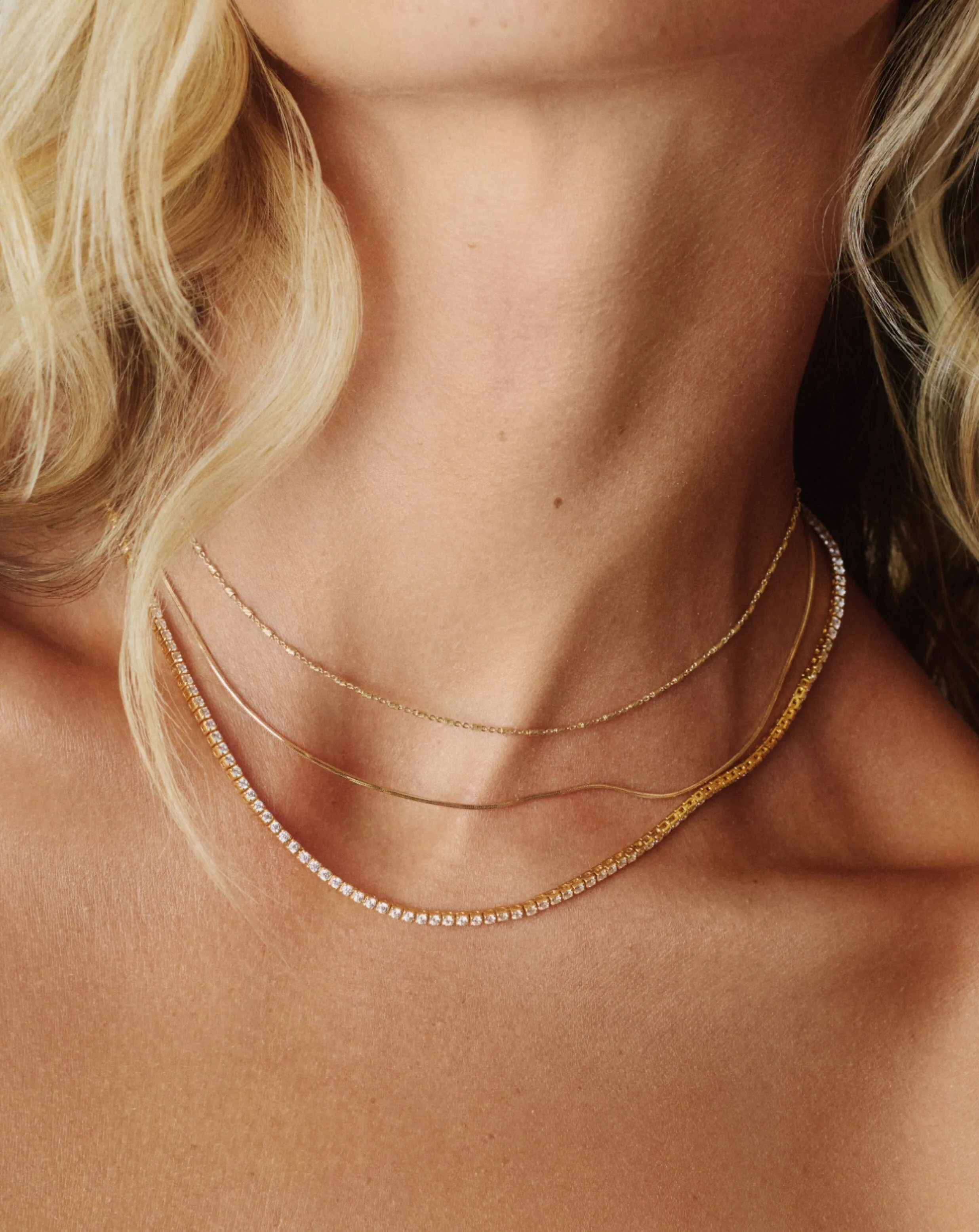 Fine Square Snake Chain Necklace