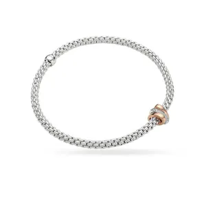 FOPE 'FLEX'IT PRIMA' 18CT ROSE GOLD AND 18CT WHITE GOLD PAVE DIAMOND BRACELET
