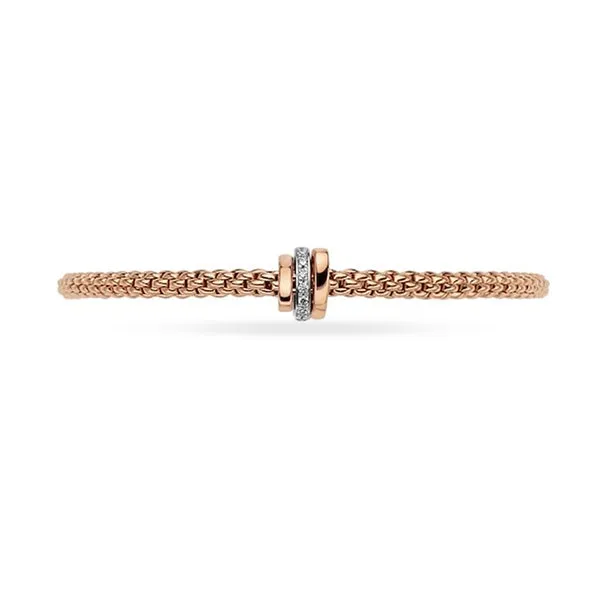 FOPE 'FLEX'IT PRIMA' 18CT ROSE GOLD AND 18CT WHITE GOLD PAVE DIAMOND BRACELET
