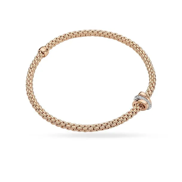 FOPE 'FLEX'IT PRIMA' 18CT ROSE GOLD AND 18CT WHITE GOLD PAVE DIAMOND BRACELET