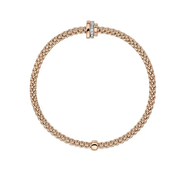 FOPE 'FLEX'IT PRIMA' 18CT ROSE GOLD AND 18CT WHITE GOLD PAVE DIAMOND BRACELET
