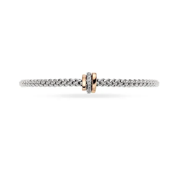 FOPE 'FLEX'IT PRIMA' 18CT ROSE GOLD AND 18CT WHITE GOLD PAVE DIAMOND BRACELET