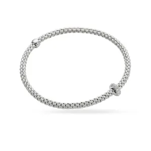 FOPE 'FLEX'IT PRIMA' 18CT WHITE GOLD PAVE SET DIAMOND RONDELLE BRACELET
