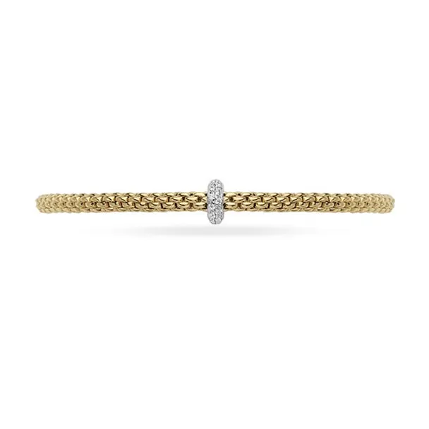 FOPE 'FLEX'IT PRIMA' 18CT YELLOW GOLD AND 18CT WHITE GOLD PAVE SET RONDELLE DIAMOND BRACELET