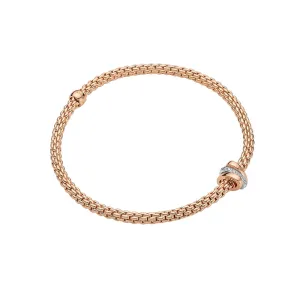 FOPE 'PRIMA' 18CT ROSE & WHITE GOLD DIAMOND BRACELET