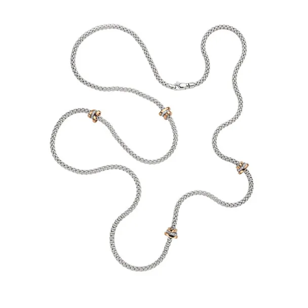 FOPE 'PRIMA' 18CT WHITE GOLD AND 18CT ROSE GOLD DIAMOND NECKLACE