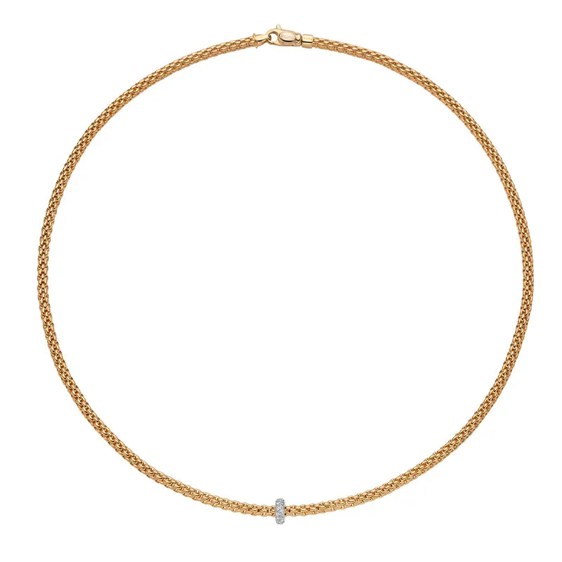FOPE 'PRIMA' 18CT YELLOW & WHITE GOLD DIAMOND NECKLACE