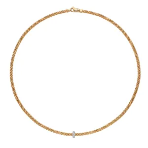 FOPE 'PRIMA' 18CT YELLOW & WHITE GOLD DIAMOND NECKLACE