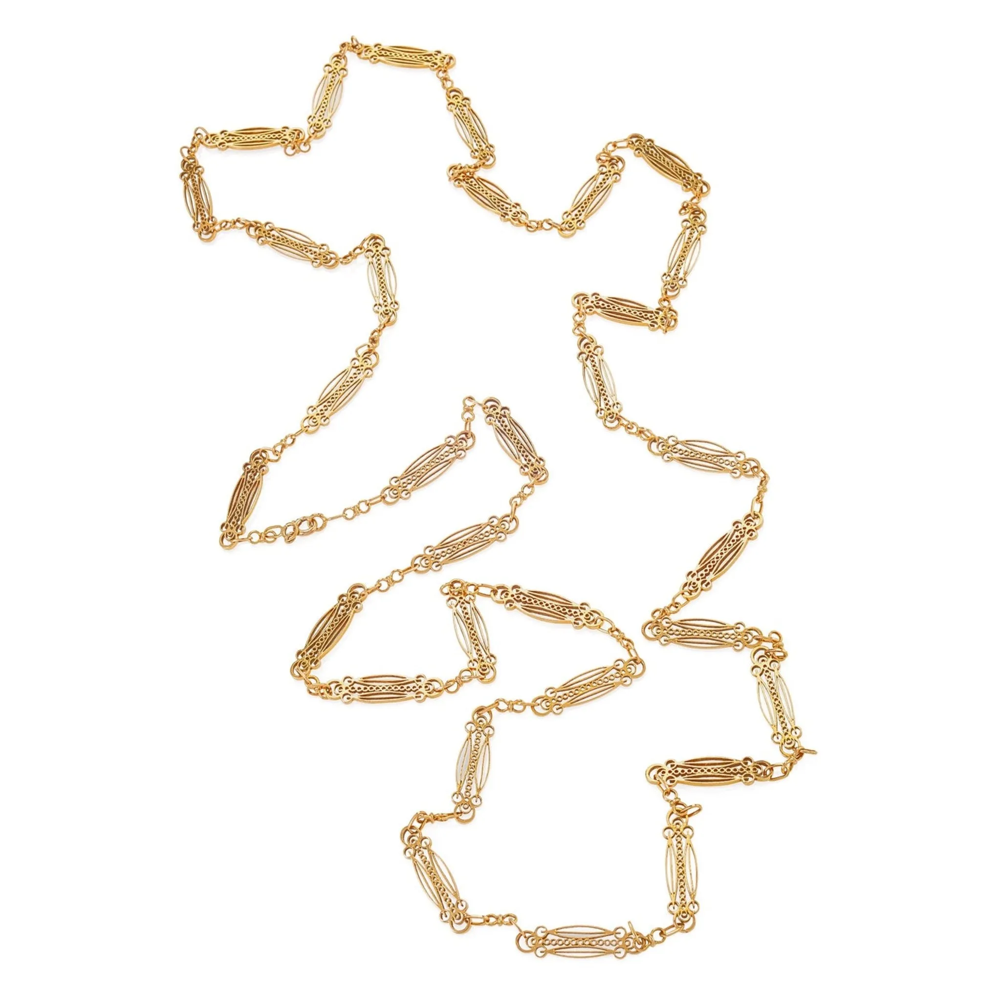 French Art Nouveau 18KT Yellow Gold Necklace