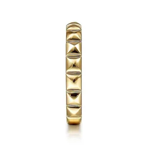 Geometric "Pyramid" Stackable Band - 14k Yellow Gold