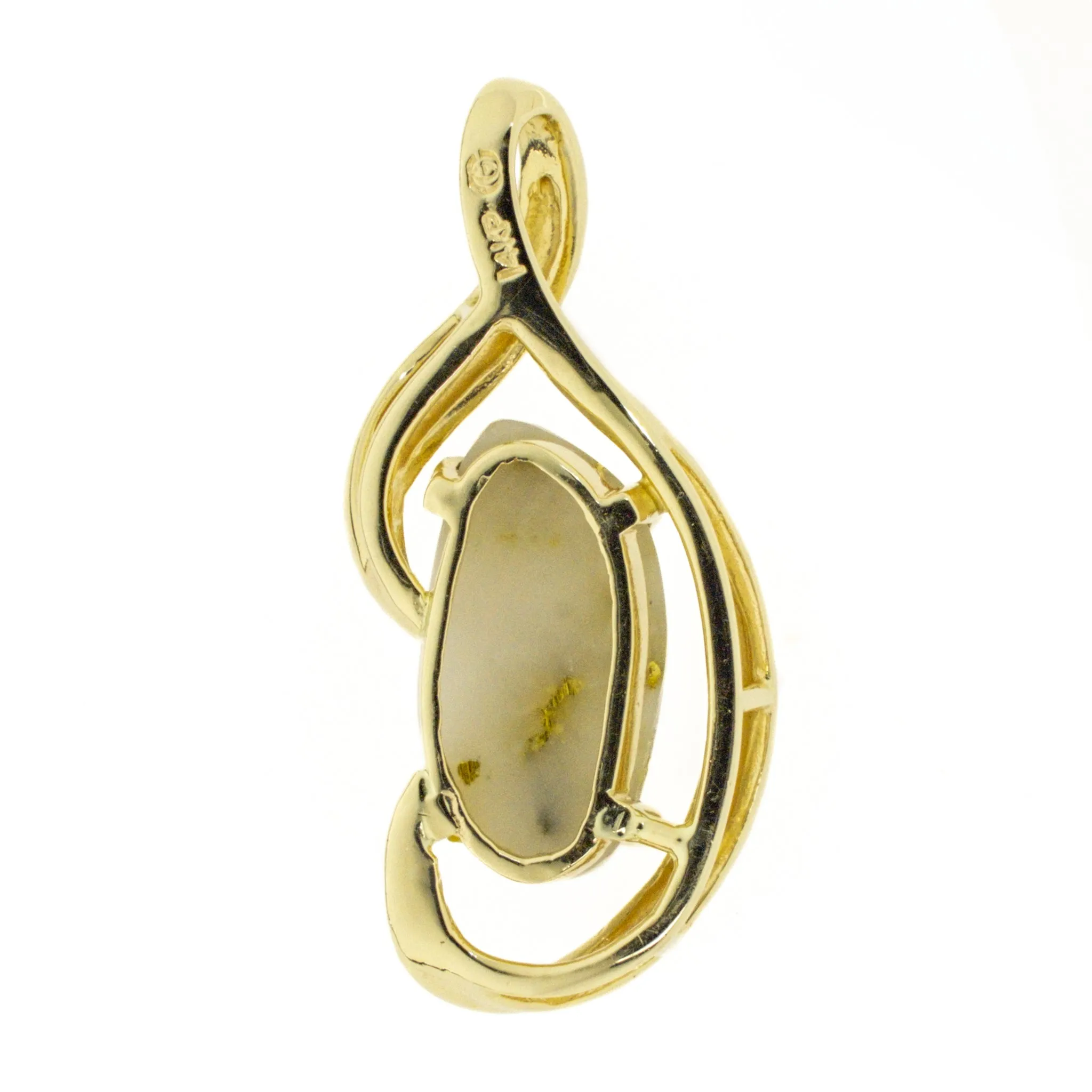 Gold Bearing Quartz Pendant in 14K Yellow Gold