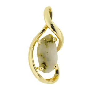 Gold Bearing Quartz Pendant in 14K Yellow Gold