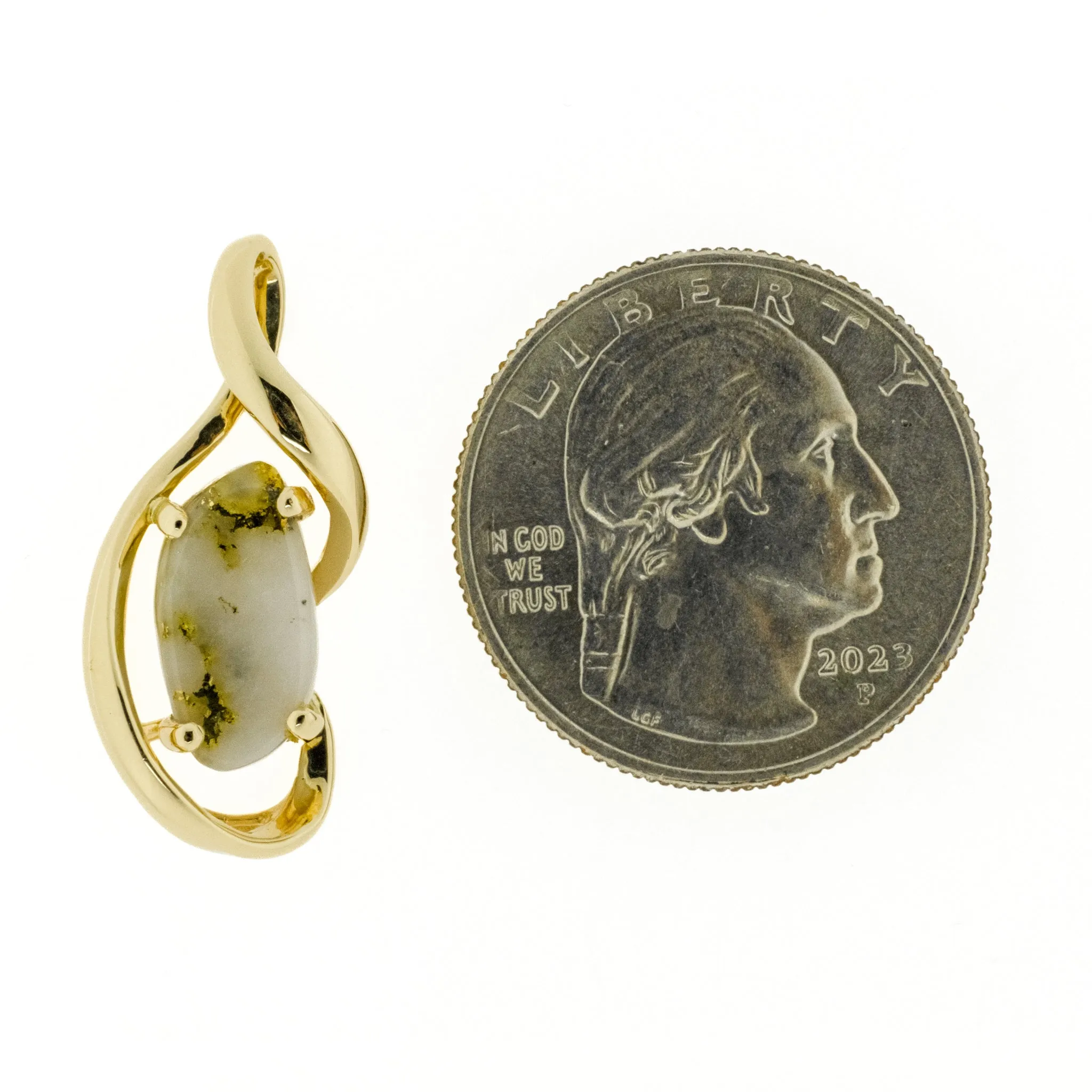 Gold Bearing Quartz Pendant in 14K Yellow Gold