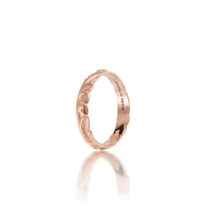 Hawaiian Heirloom Old English Scroll Ring in Rose Gold - 3mm