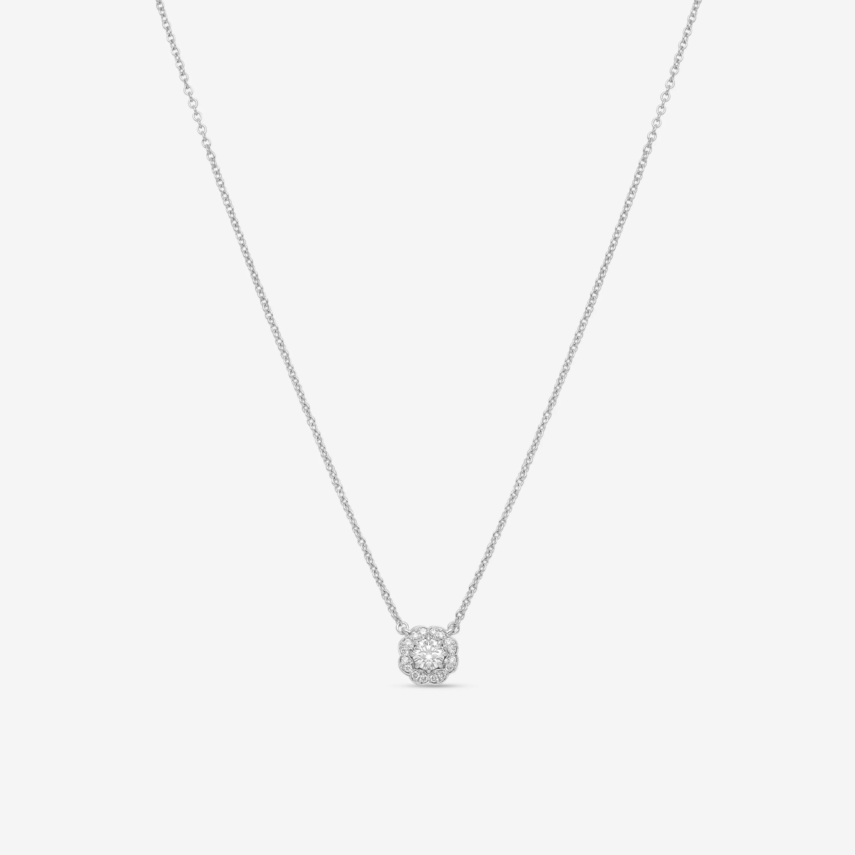 Hearts On Fire Lorelei 18K White Gold Diamond Halo Pendant HFPLORDIAH00258W