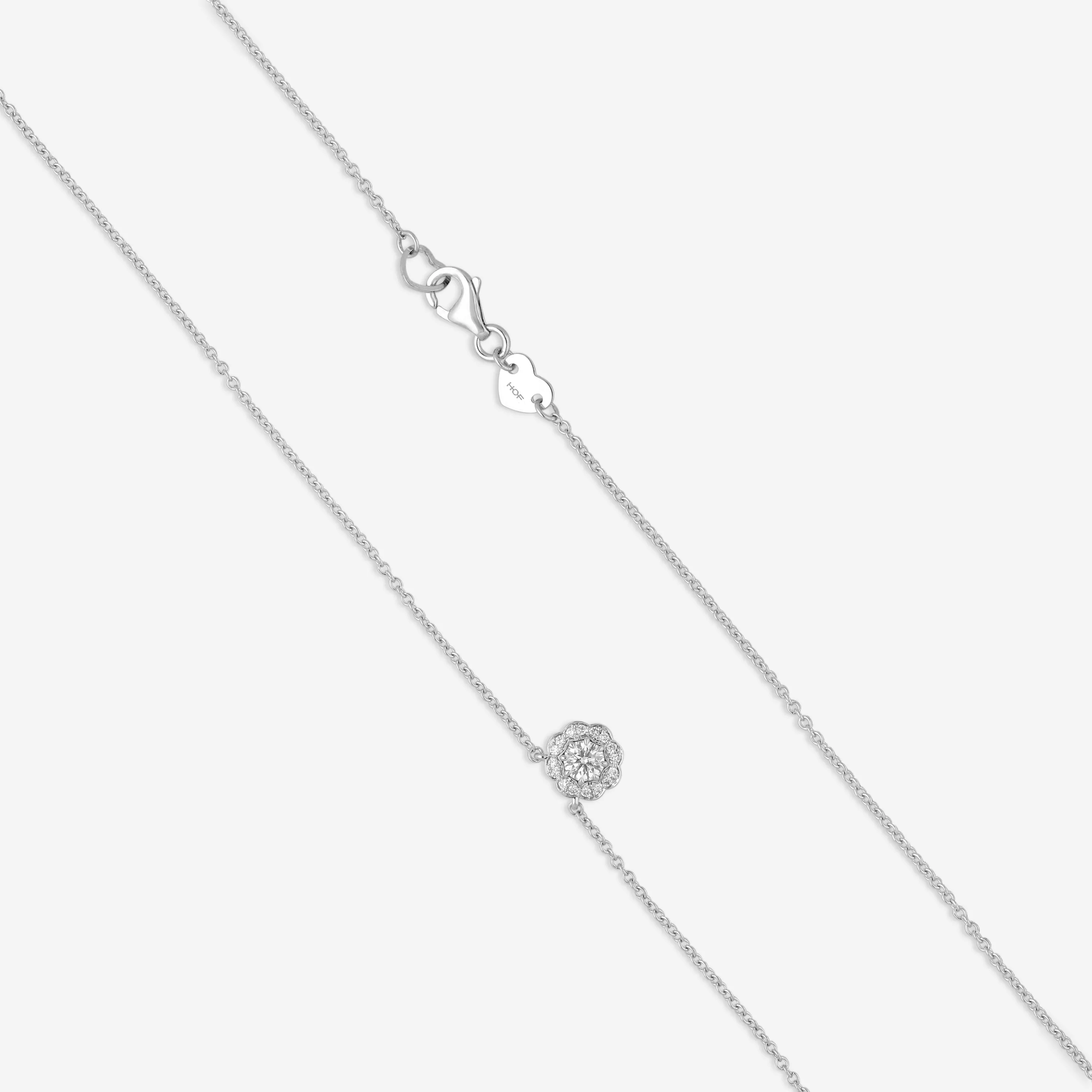 Hearts On Fire Lorelei 18K White Gold Diamond Halo Pendant HFPLORDIAH00258W