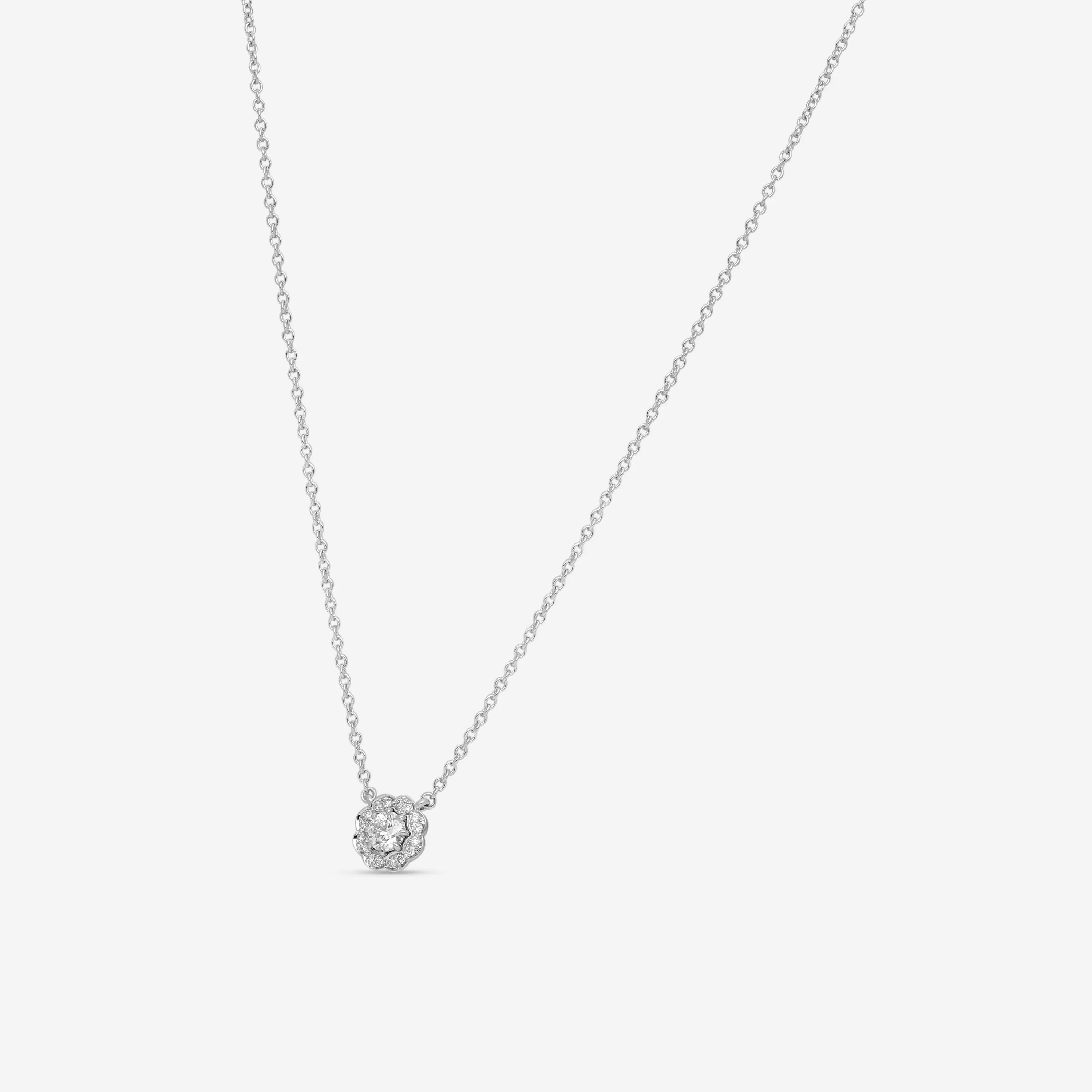 Hearts On Fire Lorelei 18K White Gold Diamond Halo Pendant HFPLORDIAH00258W