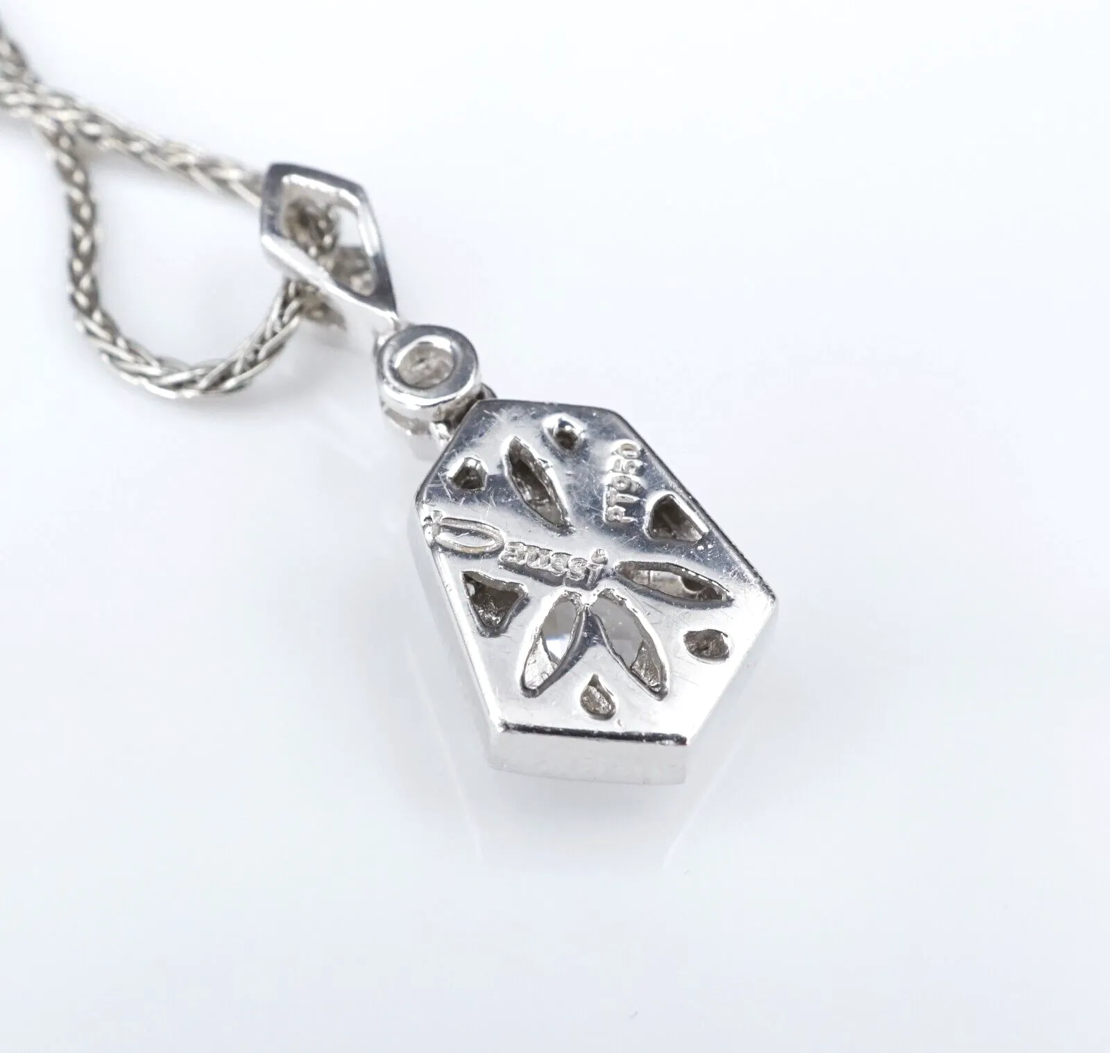 Henri Daussi 1ctw Natural Kite Diamond Cluster Pendant Necklace 18" NG1310