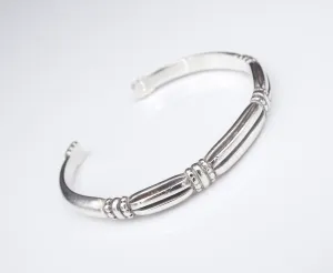 James Avery Thatch Cuff Bangle Bracelet Sterling Silver Retired 6.5" BS2846