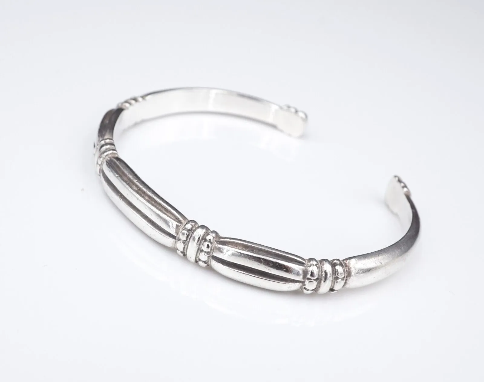 James Avery Thatch Cuff Bangle Bracelet Sterling Silver Retired 6.5" BS2846