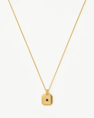 January Birthstone Pendant Necklace | 18k Gold Vermeil/Garnet